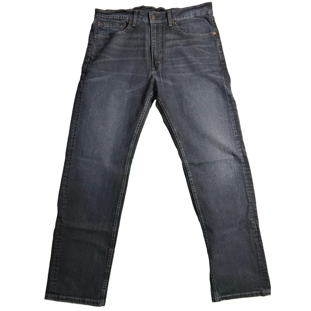 Levi's 505 Jeans Mens 34x32 Blue Regular Fit Straight Leg Dark Wash Western EUC